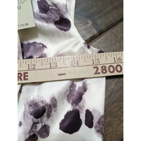 Size 0 new Ann Taylor purple flower floral dress $120 washable - Picture 6 of 11
